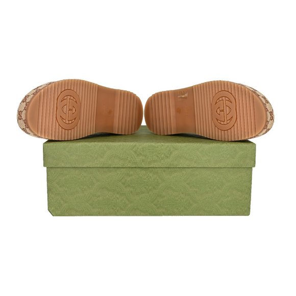 Gucci 573018 Women's GG Canvas Platform Slide Sandals - Picture 11 of 16